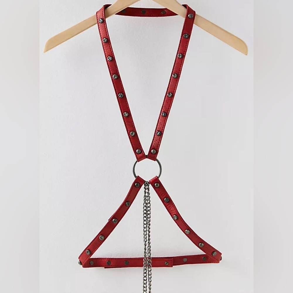 NWOT Free People Billie Harness in Red